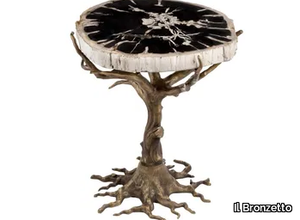 ECLECTIC QUERCIA 03 - Brass an fossil wood coffee table _ Il Bronzetto