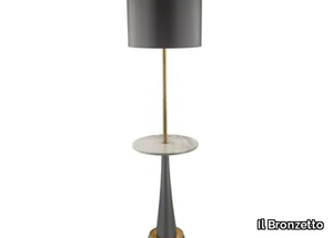 ICONIC 01 - Brass floor lamp with marble shelf _ Il Bronzetto