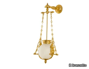 LUXURY FOUNDRY CASTLE 930 - Brass and glass wall lamp _ Il Bronzetto