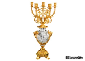 LUXURY FOUNDRY REGGIA 861 - Brass and glass candlestick _ Il Bronzetto