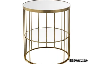 CAGE 05 BED - Round brass coffee table _ Il Bronzetto