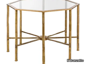 ECLECTIC BAMBOO 05 - Octagonal brass coffee table _ Il Bronzetto