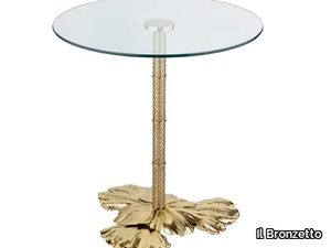 ECLECTIC GINKO BILOBA 01 - Round brass table _ Il Bronzetto