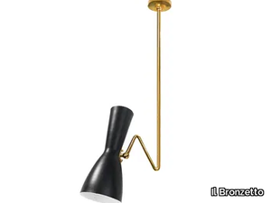 WORMHOLE 07 Duo - Swivel brass pendant lamp _ Il Bronzetto