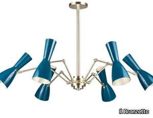 WORMHOLE 11-6 Luci - Swivel brass chandelier _ Il Bronzetto