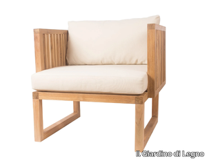 CODE - Garden teak easy chair with armrests _ Il Giardino di Legno