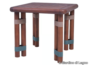 LIGNES - Square teak garden side table _ Il Giardino di Legno