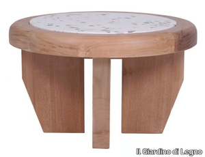 OUTLINE - Round teak garden side table _ Il Giardino di Legno