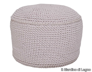 MACRAMÈ - Round fabric garden pouf _ Il Giardino di Legno