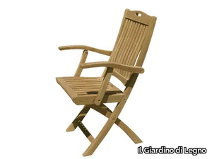 MOON - Folding teak garden chair with armrests _ Il Giardino di Legno