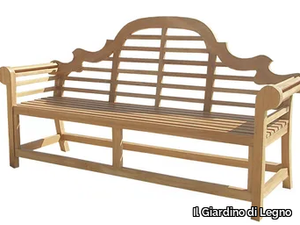 VITTORIA - Teak garden bench with armrests _ Il Giardino di Legno