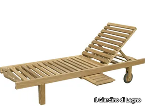 LOS ROQUES - Recliner wooden sun lounger with castors _ Il Giardino di Legno