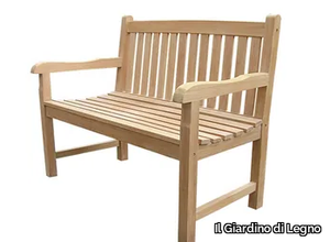 CLASSICA - Wooden garden bench with armrests _ Il Giardino di Legno