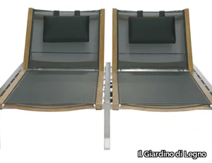 ADAMAS - Double Recliner sun lounger with castors _ Il Giardino di Legno