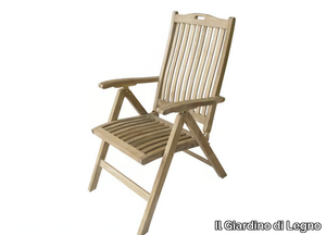 MOON - Recliner teak garden chair with armrests _ Il Giardino di Legno