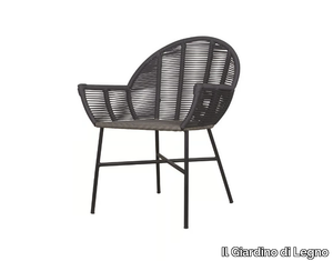 REMIX - Garden rattan easy chair with armrests _ Il Giardino di Legno