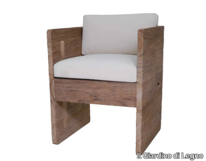 STRATOS - Teak and fabric garden chair _ Il Giardino di Legno