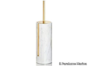 BA875 - Carrara marble toilet brush _ Il Paralume Marina