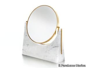 BA878 / BA879 - Double-sided round Carrara marble shaving mirror _ Il Paralume Marina