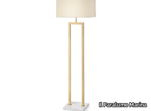 2421FL - LED brass floor lamp with Carrara marble base _ Il Paralume Marina