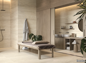 THE ROCK - TRAVERTINO ARGENTUM - Full-body porcelain stoneware wall/floor tiles with stone effect _ Imola