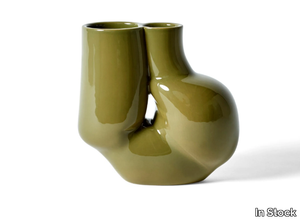 HAY - W&S VASE CHUBBY OLIVE GREEN - Porcelain stoneware vase _ In Stock