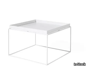 HAY - TRAY TABLE L WHITE - Square steel coffee table with tray _ In Stock