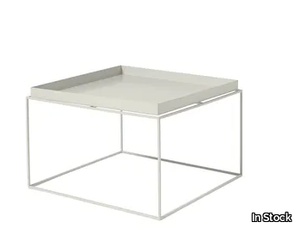 HAY - TRAY TABLE L WARM GRAY - Square steel coffee table with tray _ In Stock