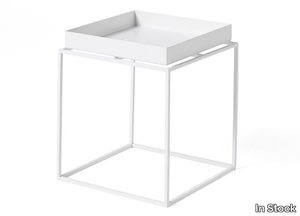 HAY - TRAY TABLE S WHITE - Square steel coffee table with tray _ In Stock