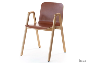 NAKU - Stackable wooden chair with armrests _ Inno