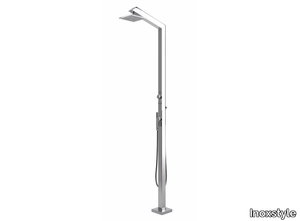 TECNO CUBE MMT STYLO - Stainless steel outdoor shower with hand shower _ Inoxstyle