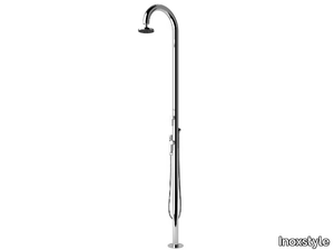 SOLE 60 MMT OCEAN - Stainless steel outdoor shower with hand shower _ Inoxstyle