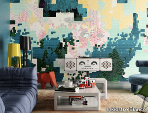 INFINITE CODING - Geometric washable wallpaper _ Inkiostro Bianco