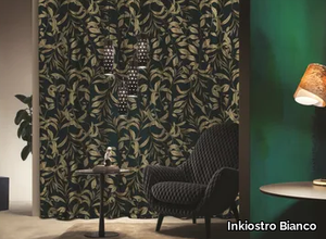 FOGLIA D'ORO - Trevira® CS fabric for curtains _ Inkiostro Bianco