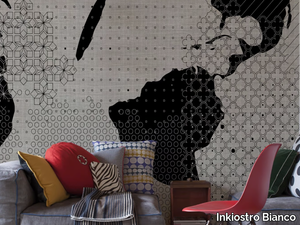 STRANGE WORLD - Panoramic textile effect wallpaper _ Inkiostro Bianco