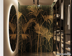 AYAME - Tropical gold leaf wallpaper _ Instabilelab