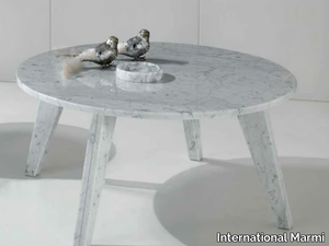 ENZO - Round Carrara marble coffee table _ International Marmi