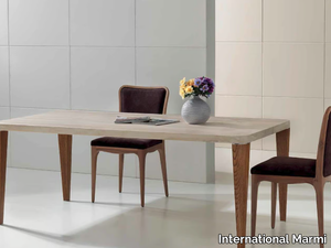 VIRGILIO - Rectangular travertine table _ International Marmi