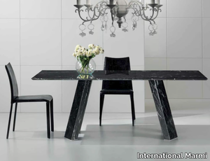 AURELIO - Rectangular Nero Marquina marble table _ International Marmi