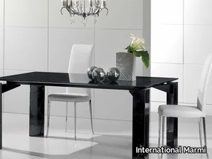 MR.TANGO - Rectangular Nero Marquina marble table _ International Marmi