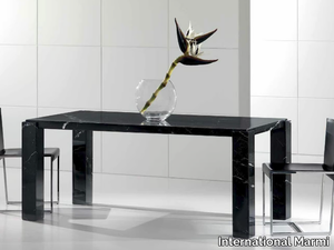 ORIONE - Rectangular Nero Marquina marble table _ International Marmi