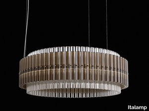 CARMEN 729 - LED adjustable glass pendant lamp with crystals _ Italamp