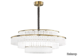 CHARLES - LED etched glass pendant lamp with crystals _ Italamp