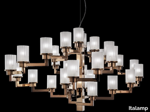 ARTÚ - Metal and etched glass chandelier _ Italamp