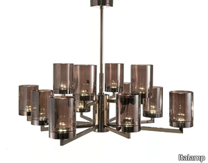 QUARZO 725/8+4-L - LED crystal chandelier with metal frame _ Italamp