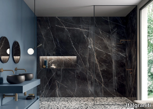 CHARM EXPERIENCE CALACATTA BLACK - Porcelain stoneware wall/floor tiles with marble effect _ Italgraniti