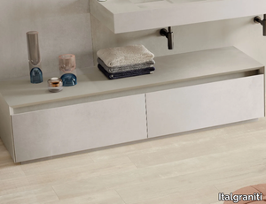 DOUBLE LOFTY - Floorstanding porcelain stoneware bathroom cabinet with drawers _ Italgraniti