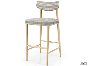 BIZU M1132UU - Upholstered wooden barstool with footrest _ JMS