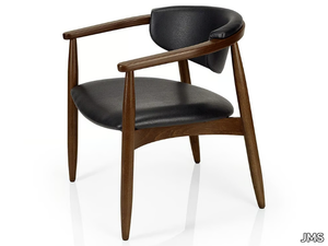 JOANNA - Leather restaurant chair with armrests _ JMS