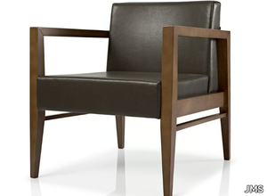 SERENA - Leather easy chair with armrests _ JMS